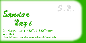 sandor mazi business card